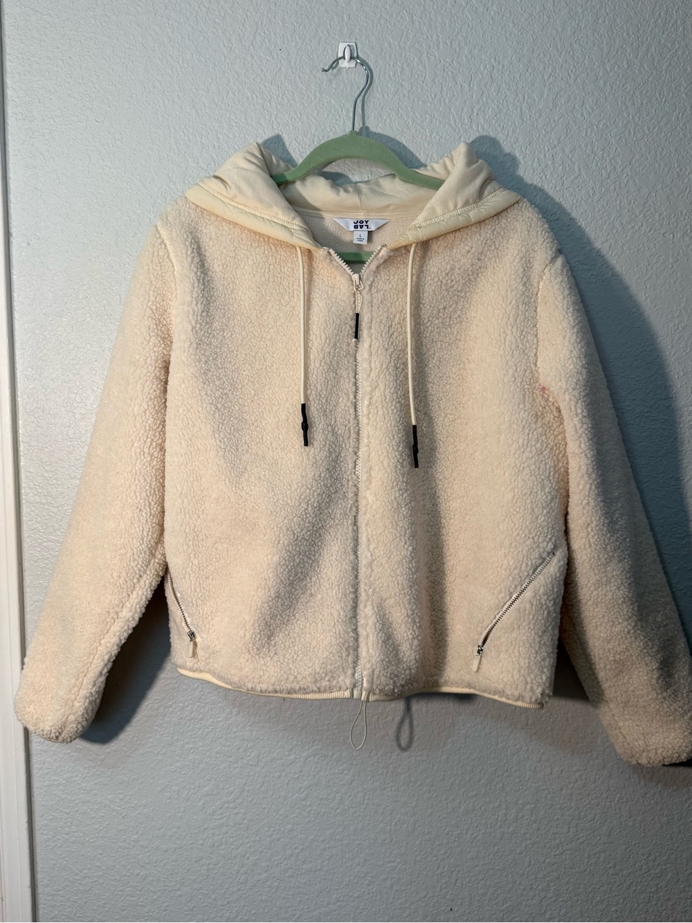 JoyLab Cream Sherpa Zip-Up Hoodie